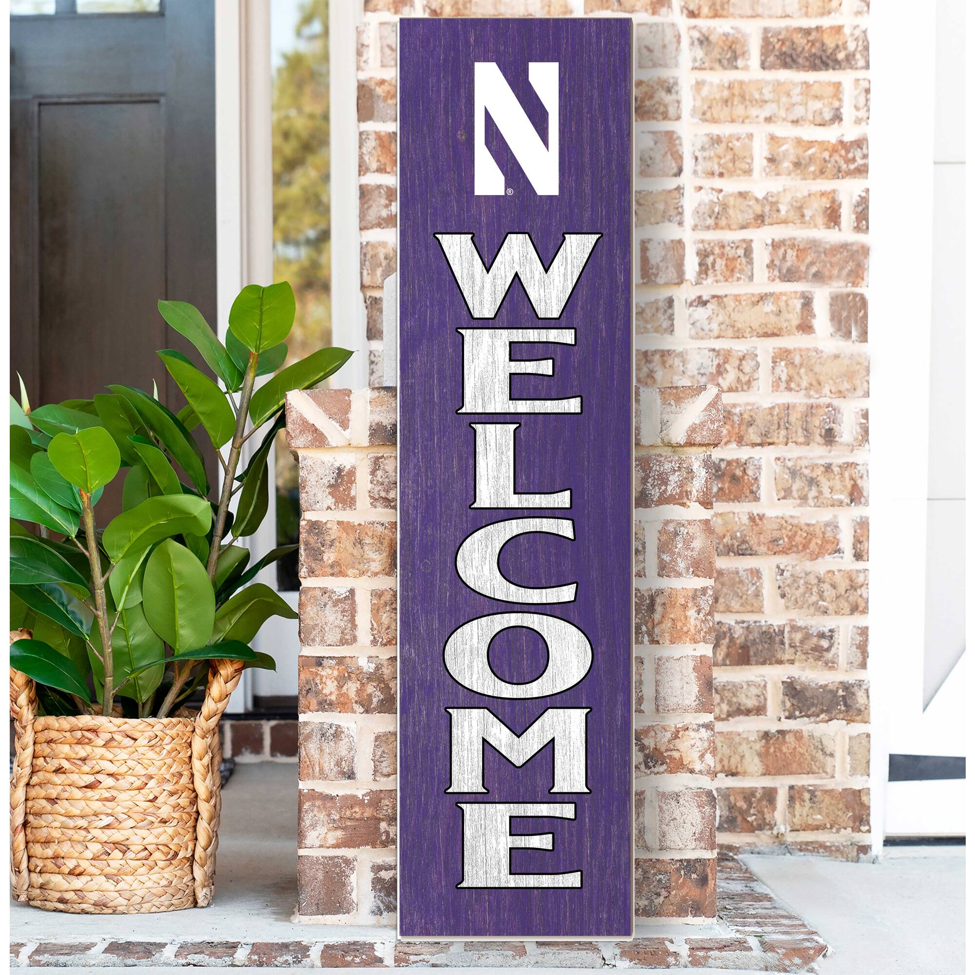 Alt View 1. Jardine - Northwestern Wildcats 12'' x 48'' Welcome Outdoor Leaner - Purple.