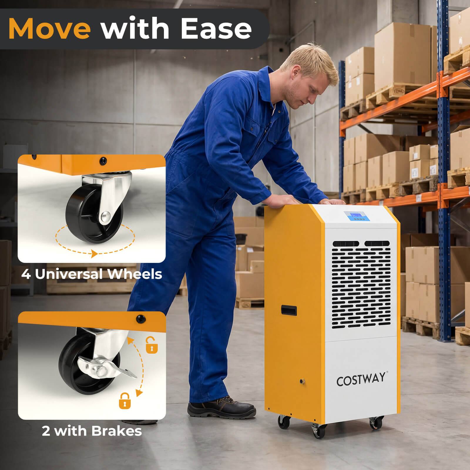 Move with Ease

4 Universal Wheels

2 with Brakes