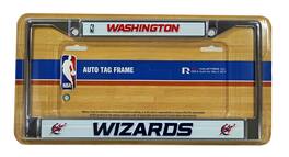 Rico Industries - Washington Wizards - 12" x 6" Standard Size - Chrome Metal License Plate Frame - Multi