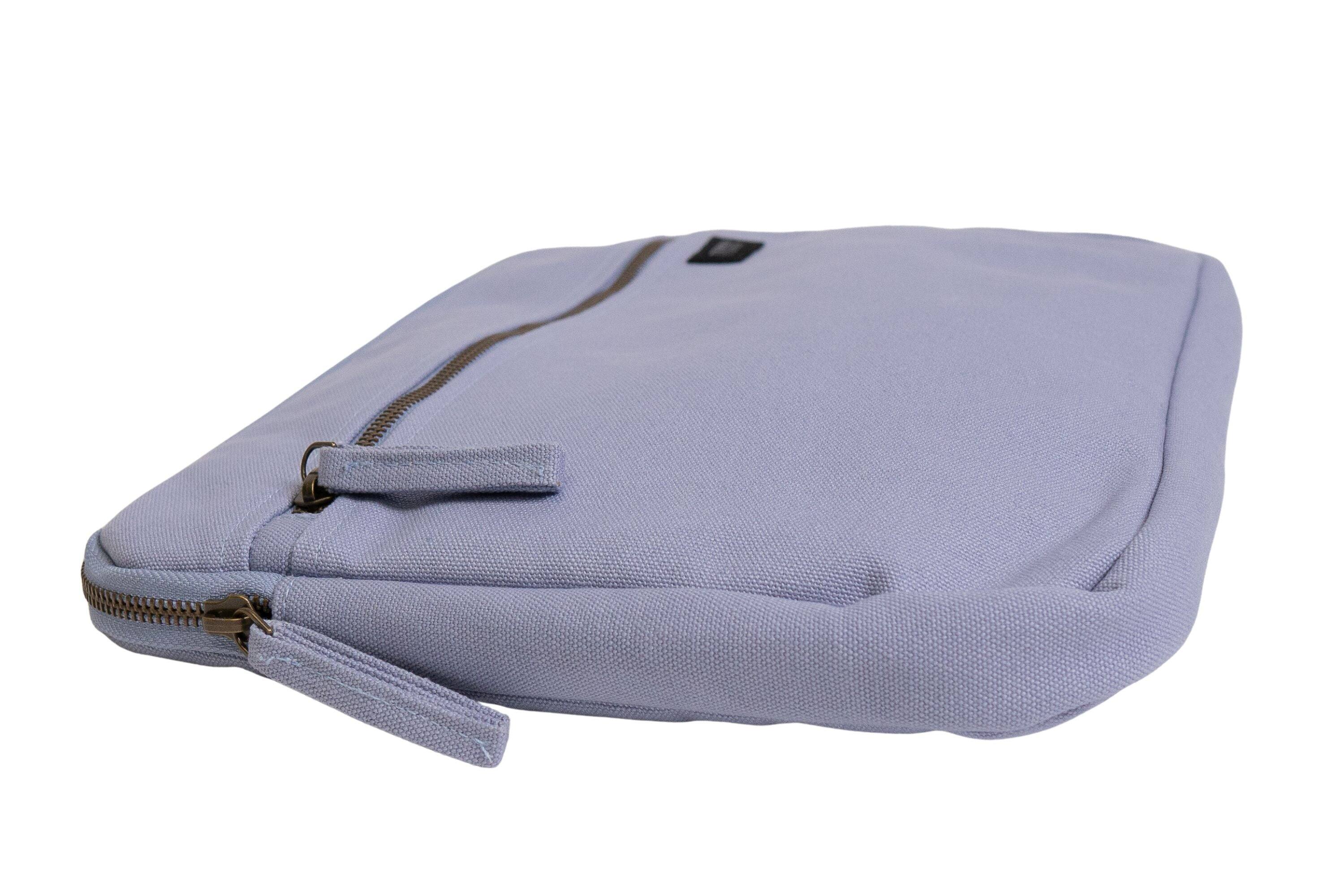 Left. Terra Thread - Organic Cotton Laptop Sleeve 13 inches - Lavender.