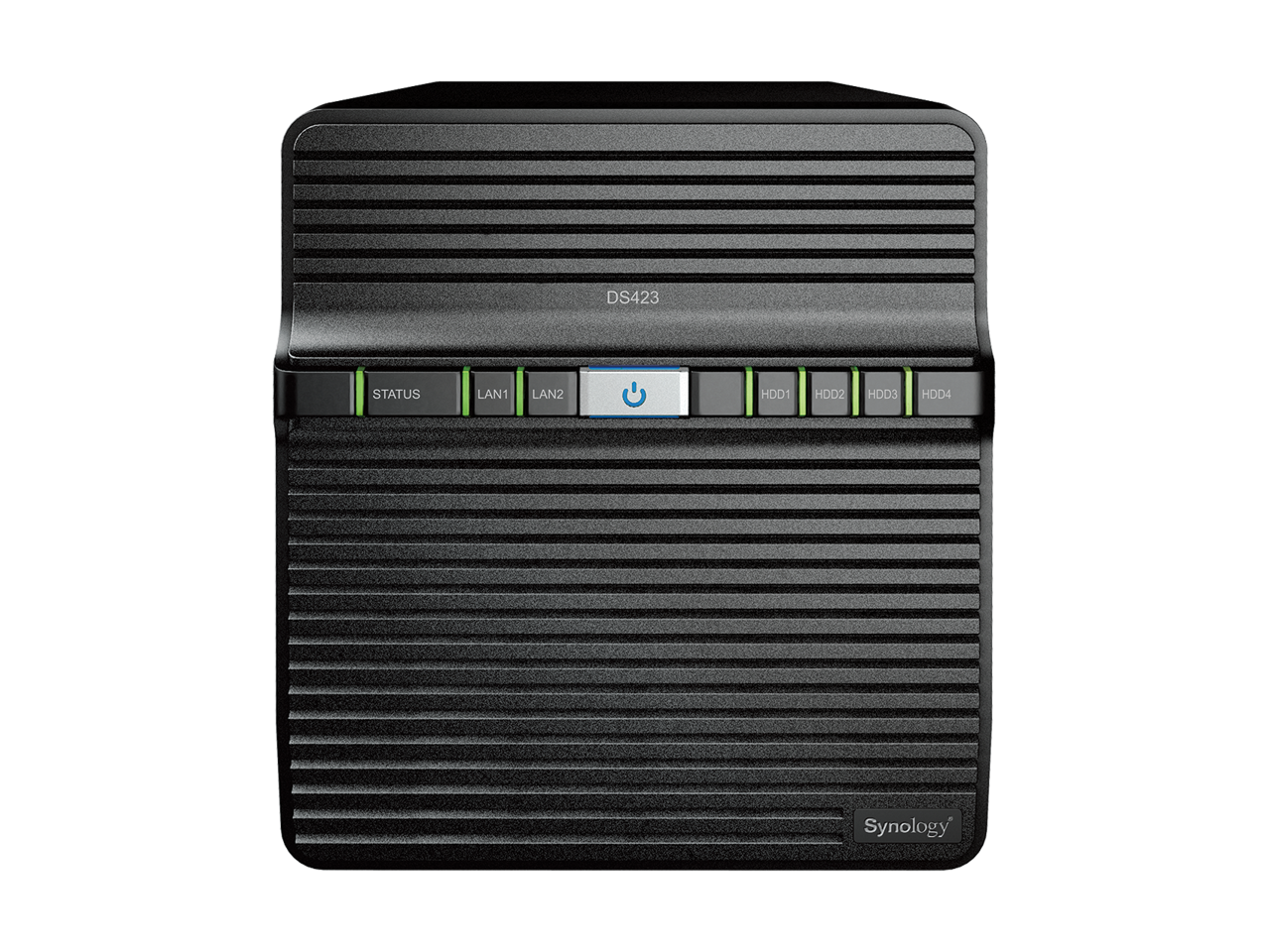 DS423  
STATUS  
LAN1  
LAN2  
HDD1  
HDD2  
HDD3  
HDD4  
Synology