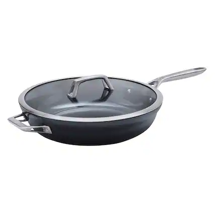 Front. ZWILLING - ZWILLING Motion Ceramic Hard Anodized 5-qt Aluminum Nonstick Deep Fryer - Black.