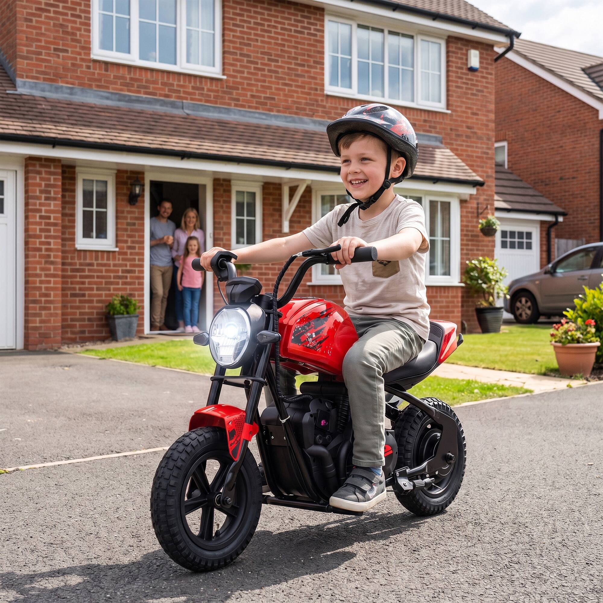 Alt View 1. Qaba - Kids Electric Motorcycle with 180W Motor, 12" Rubber Tires, Up to 11MPH - Red.