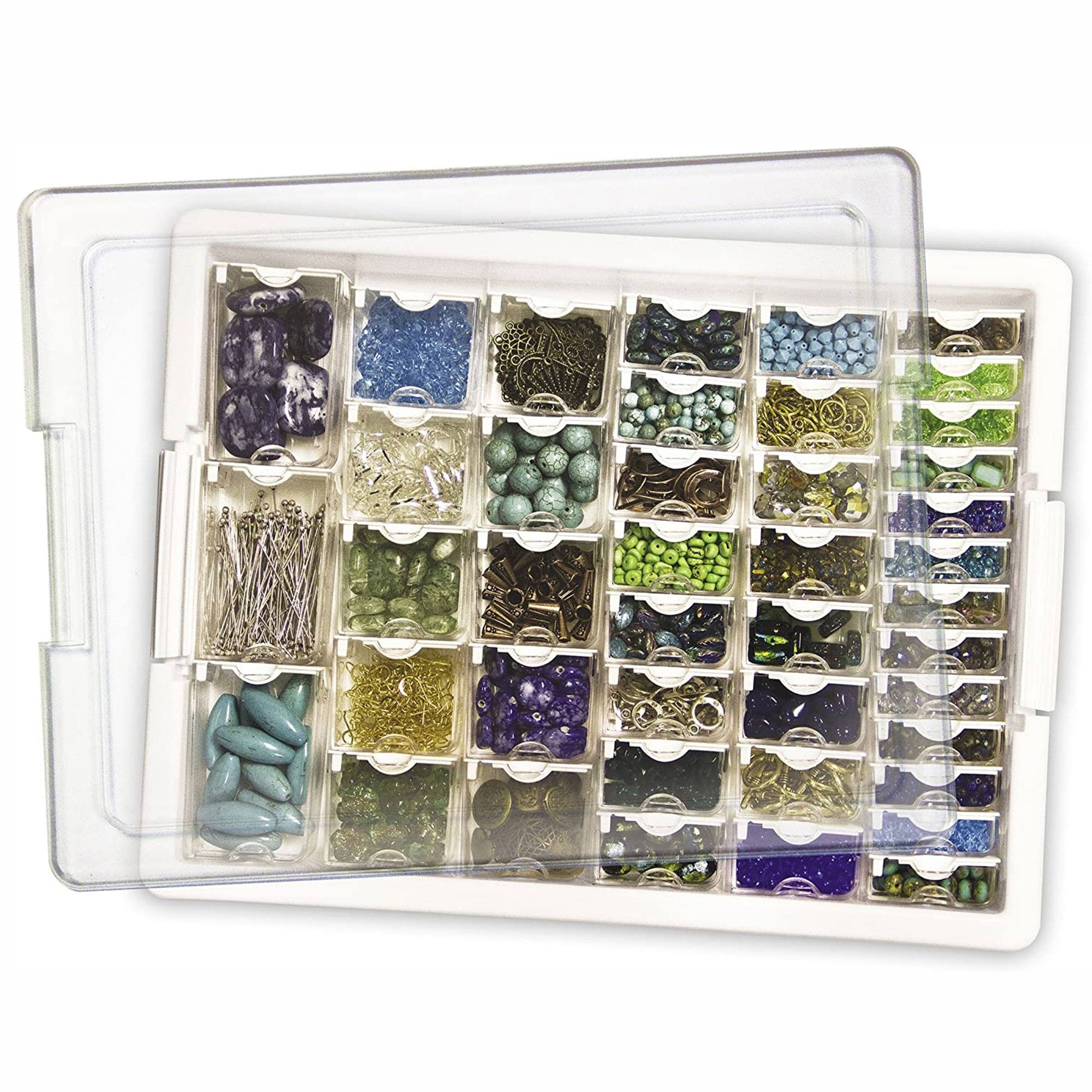 Alt View 8. Bead Storage Solutions - Elizabeth Ward Bead Storage Solutions 45 Piece Assorted Craft Supplies Organizer - Clear.