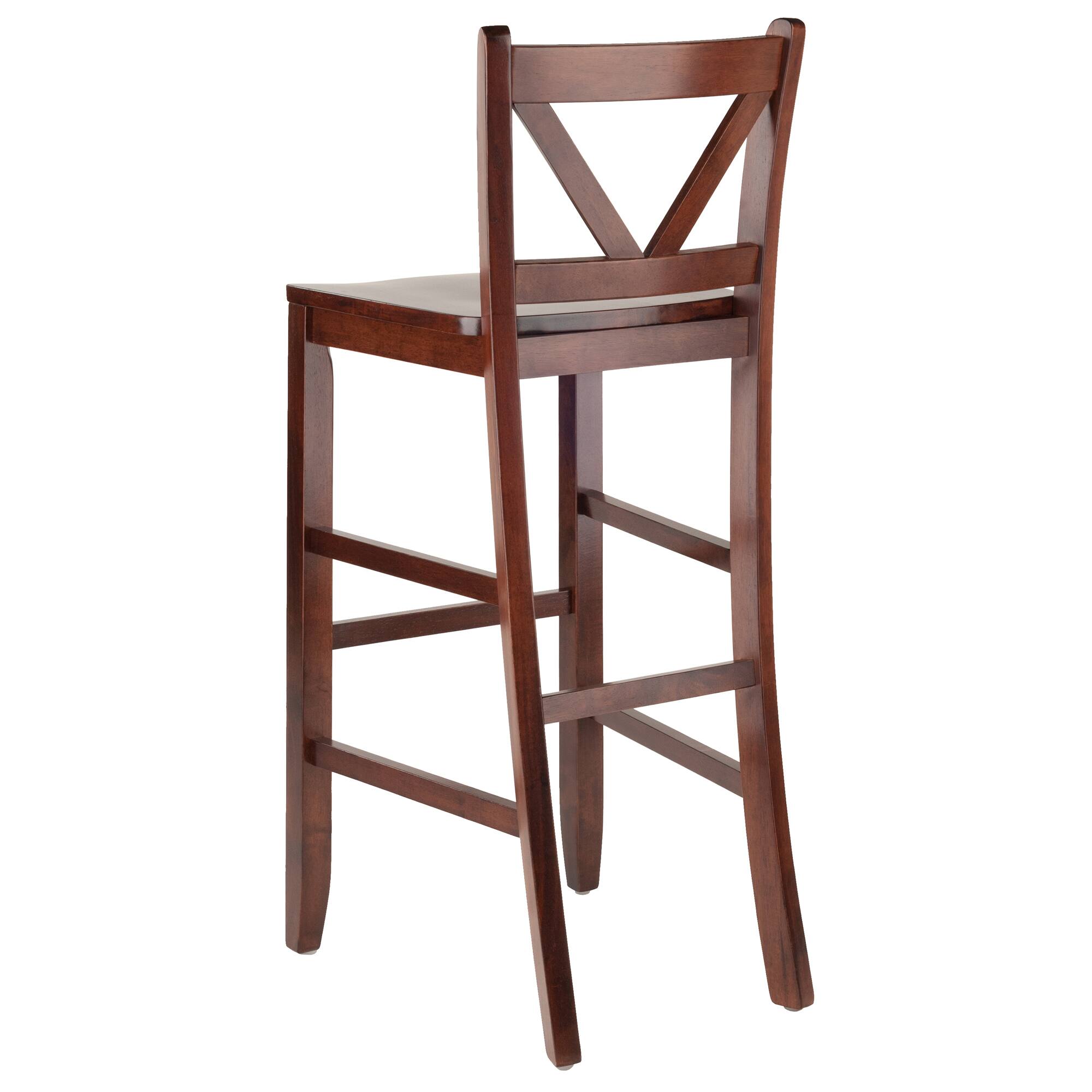 Alt View 5. Winsome Wood - Victor 2-Pc V-back Bar Stool Set - Walnut.