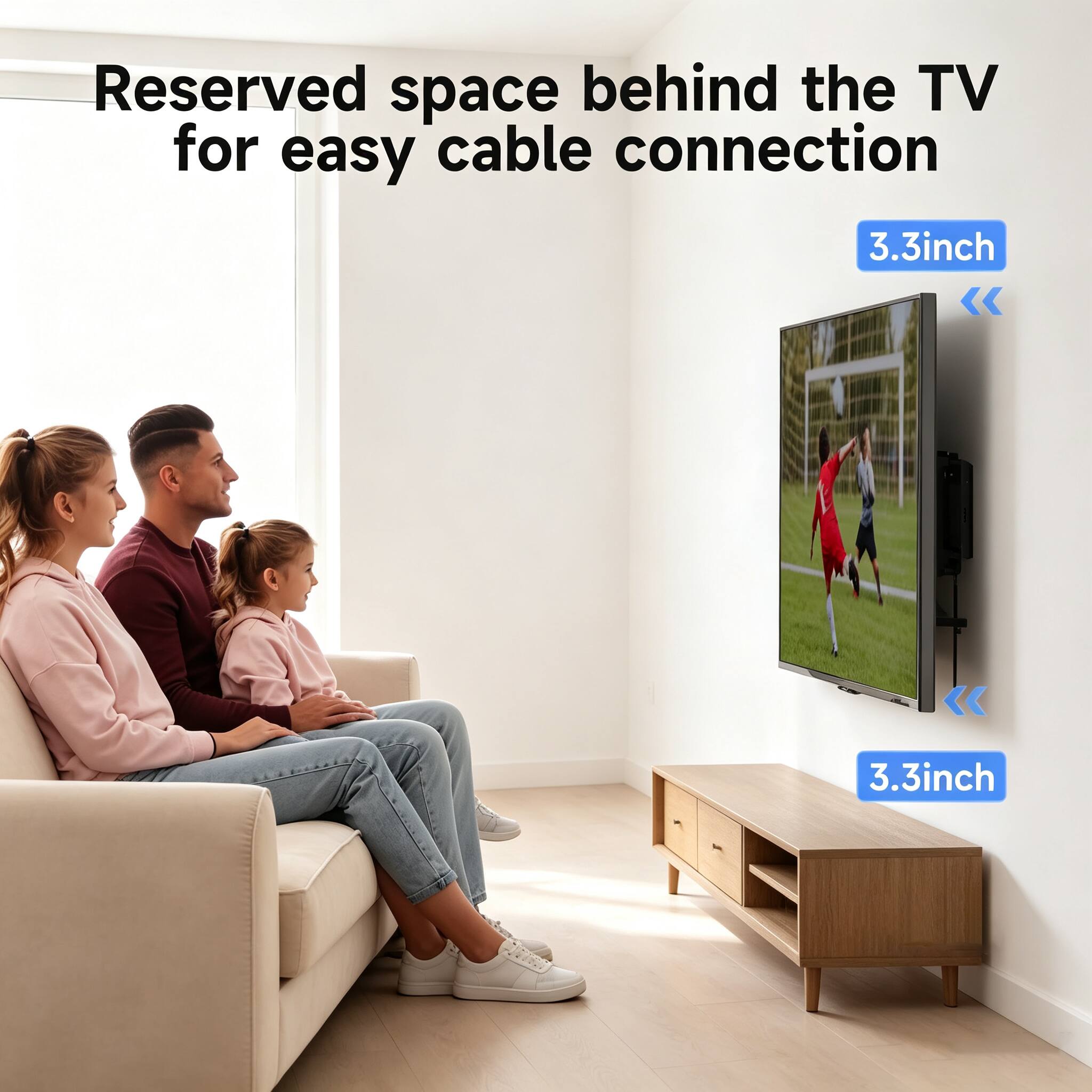 Dazzed Corner Anti Glare 15° Tilting TV Wall Mount for 55