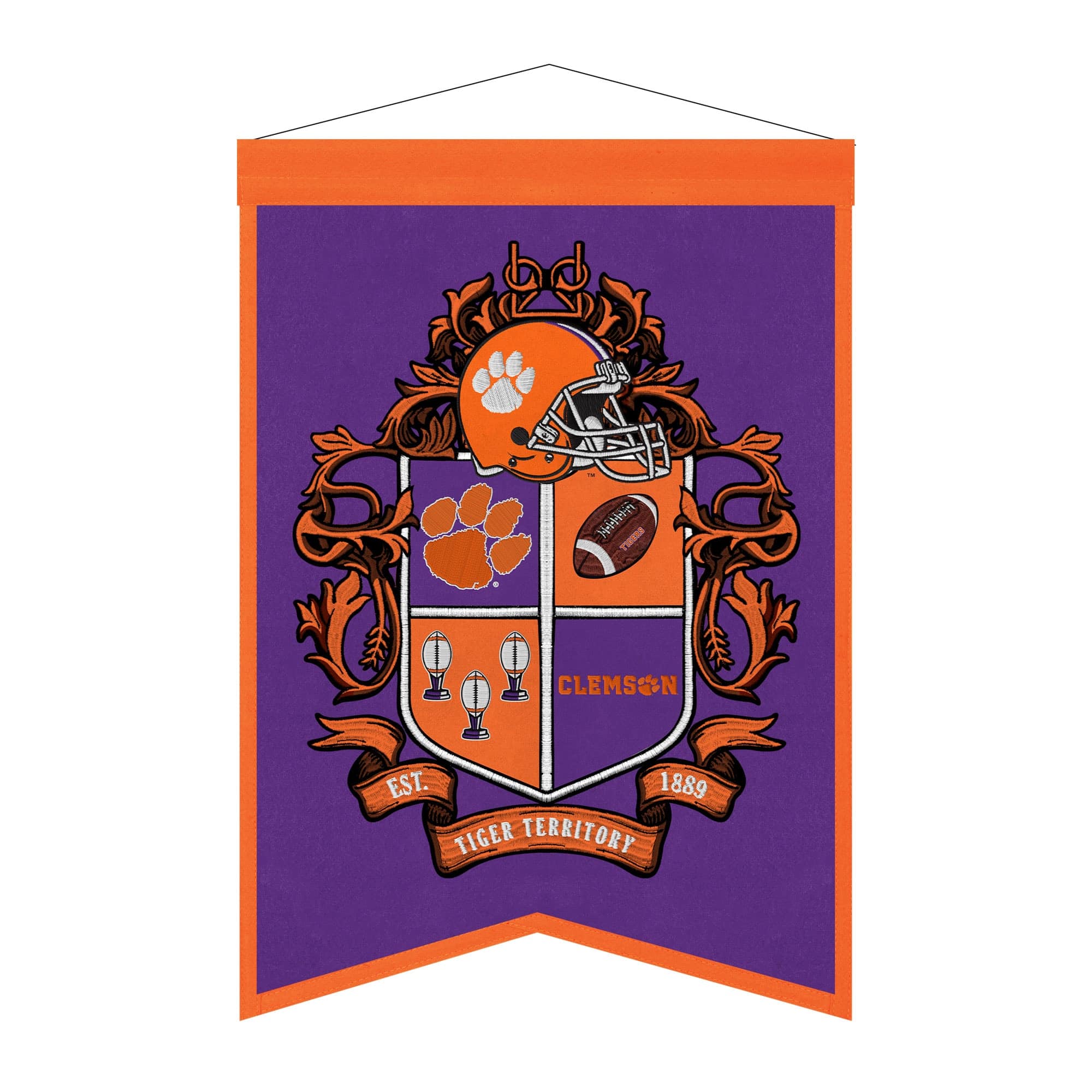 Sporticulture - Clemson Tigers 15" x 22" Crest Banner - Multicolor