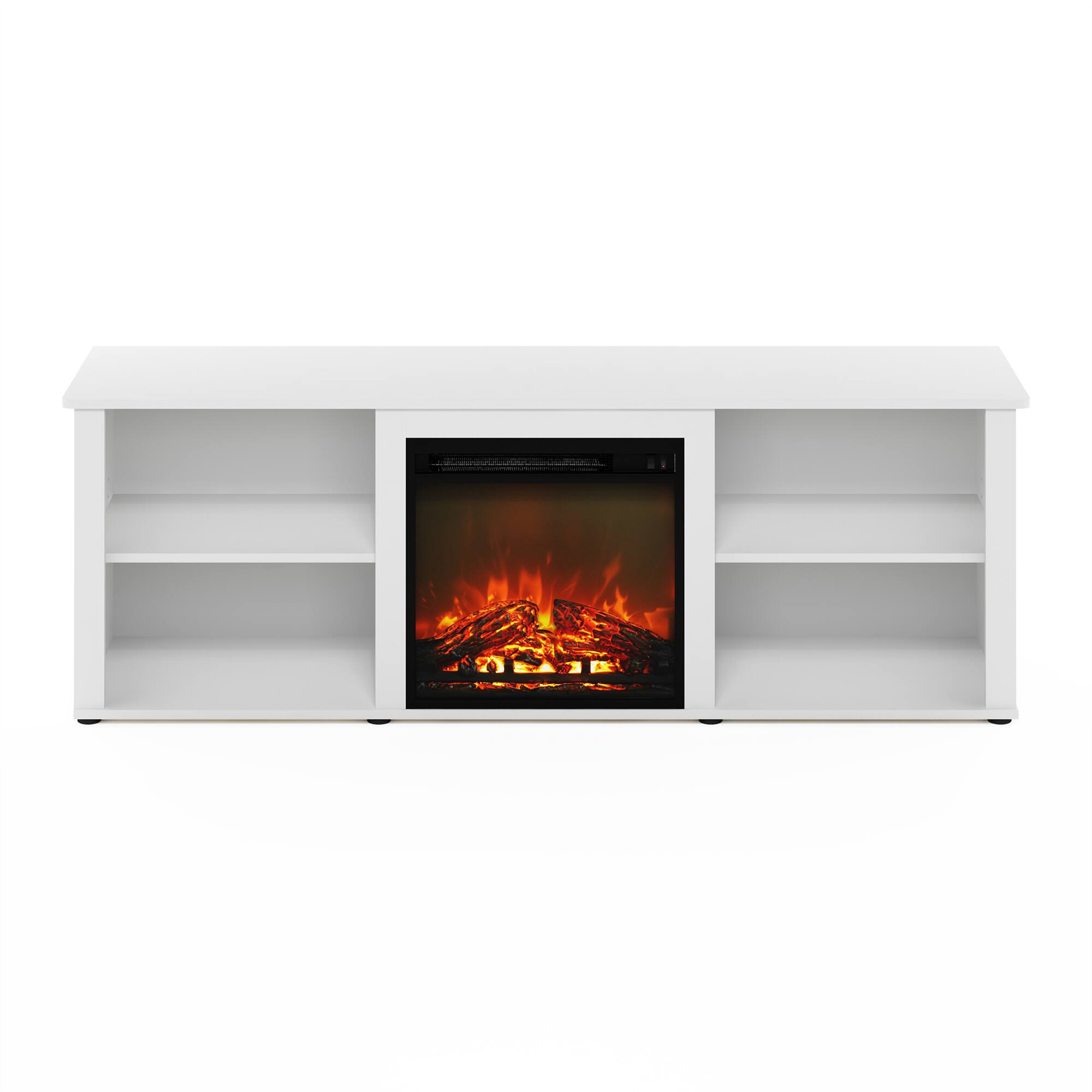 Alt View 2. Furinno - Classic 70 Inch TV Stand with Fireplace - Solid White.