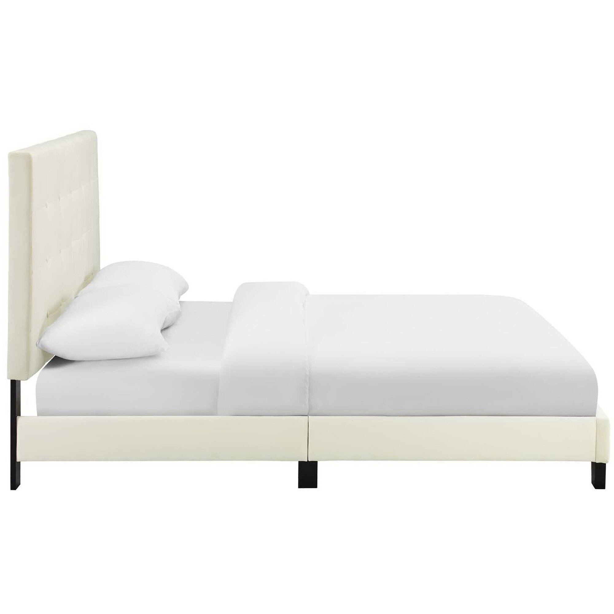 Back. Modway - Rael Performance Velvet Twin Platform Bed - Brown.