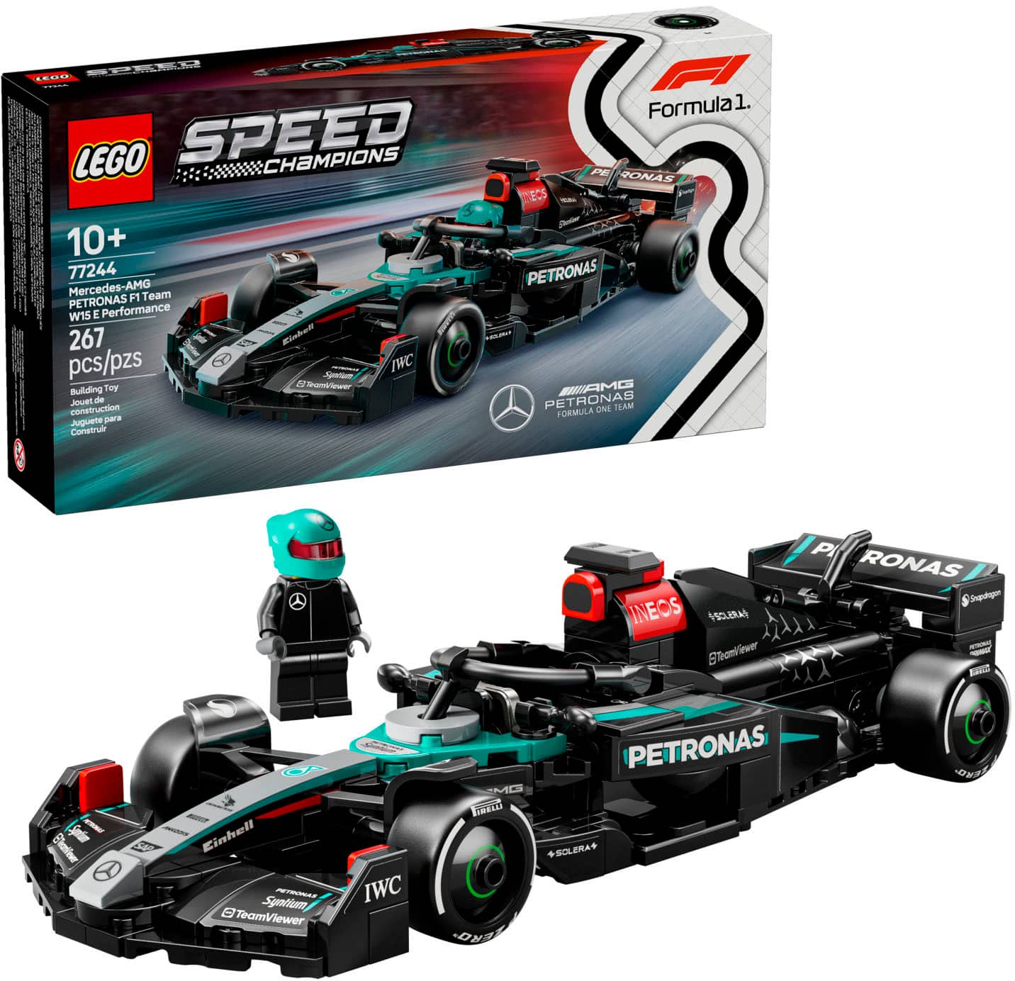 LEGO - Speed Champions Mercedes-AMG F1 W15 Race Car Building Toy 77244 - Front_Zoom