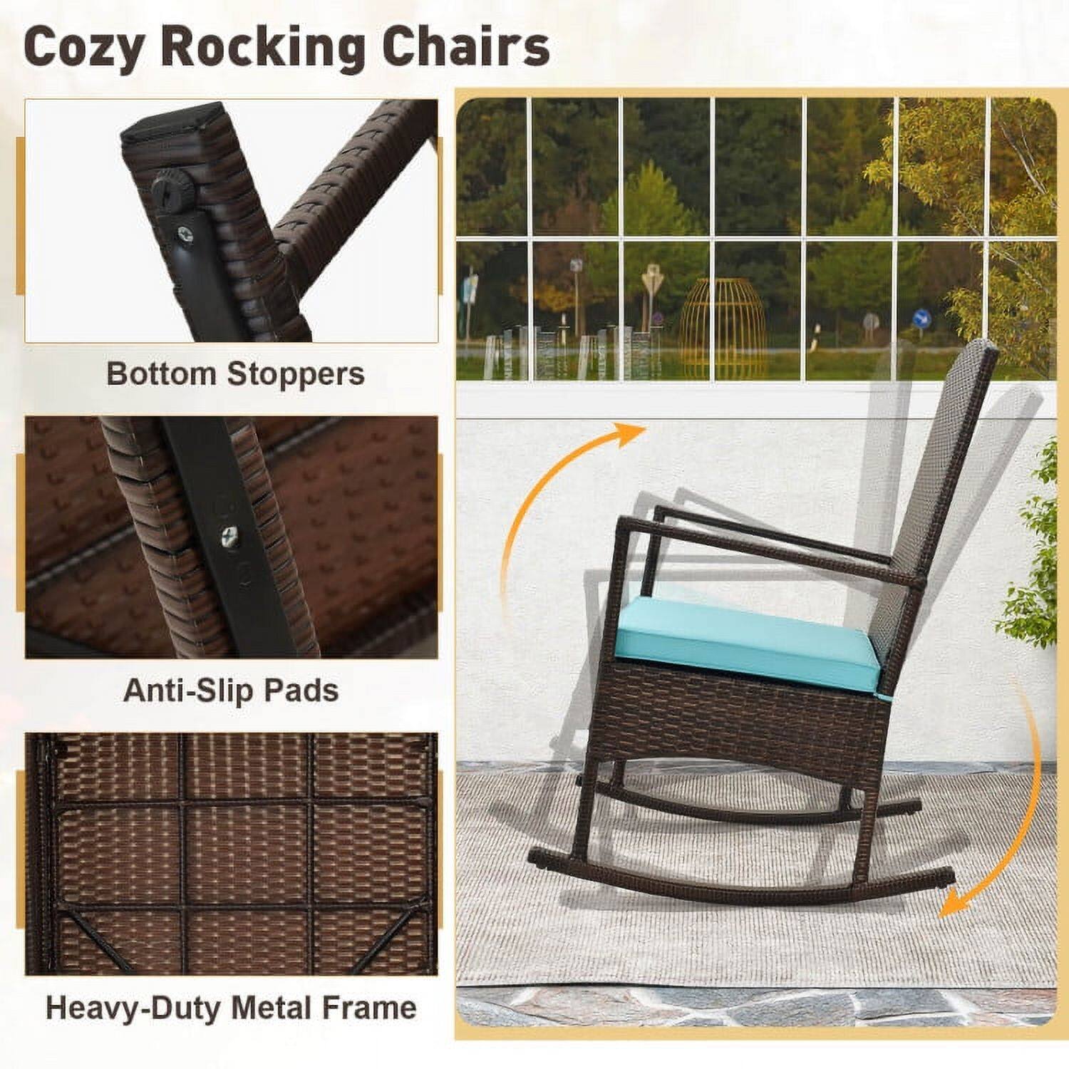 Cozy Rocking Chairs

- Bottom Stoppers
- Anti-Slip Pads
- Heavy-Duty Metal Frame