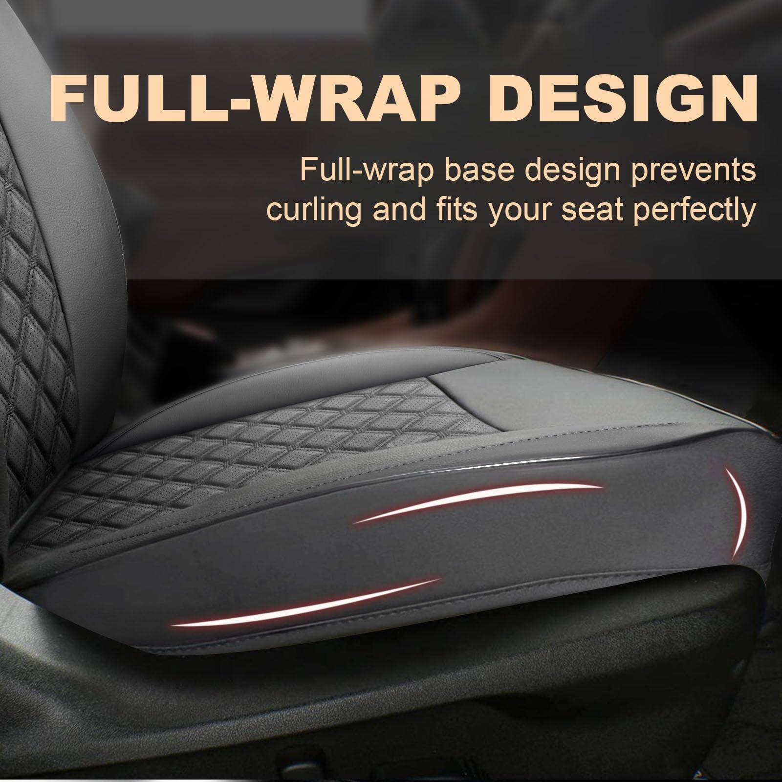 FULL-WRAP DESIGN  
Full-wrap base design prevents curling and fits your seat perfectly