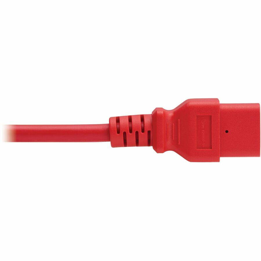 Alt View 3. Tripp Lite - Eaton Tripp Lite Series Power Cord, C14 to C21 - Heavy-Duty, 15A, 250V, 14 AWG, 2.5 ft. (0.76 m), Red - For Computer - Red.