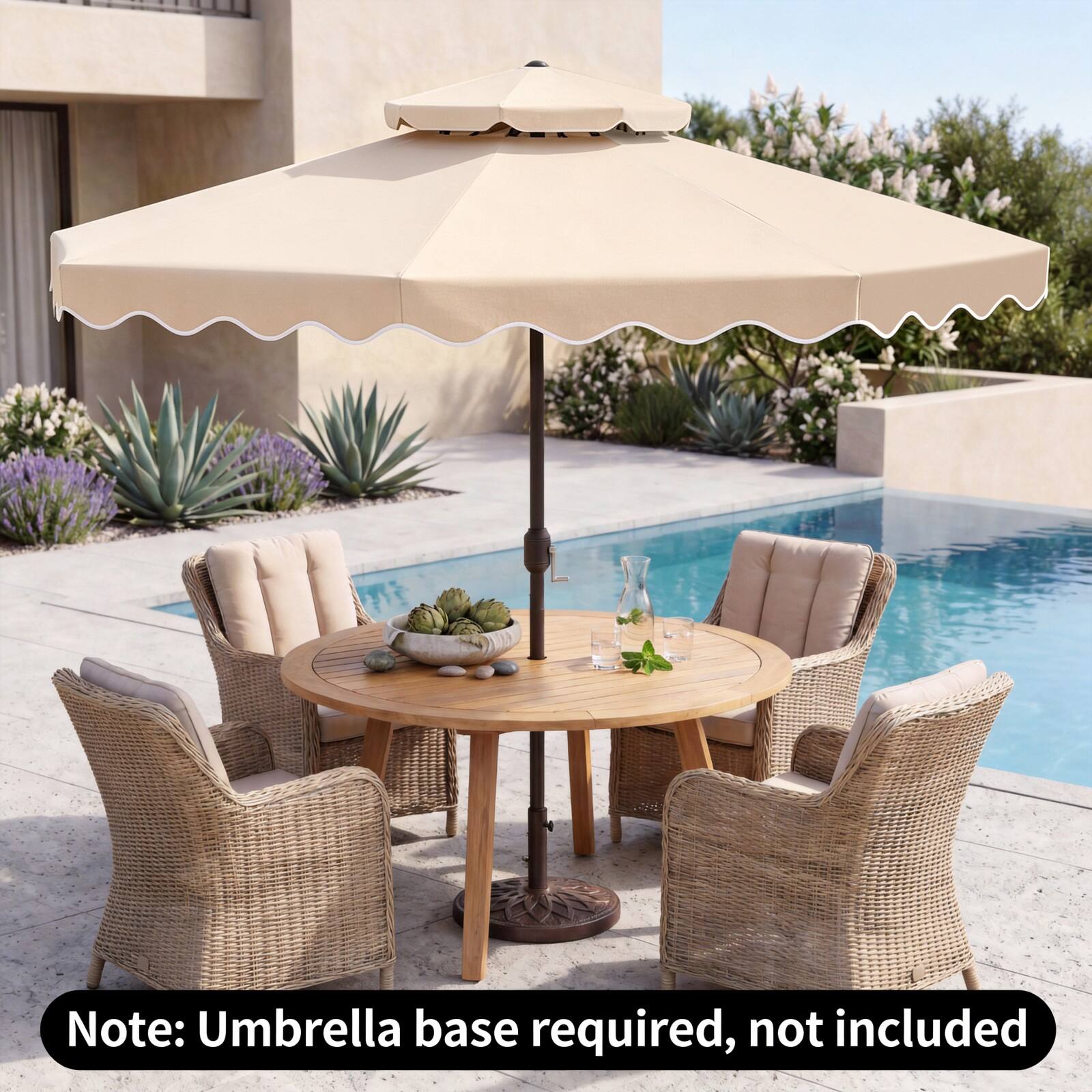 Note: Umbrella base required, not included