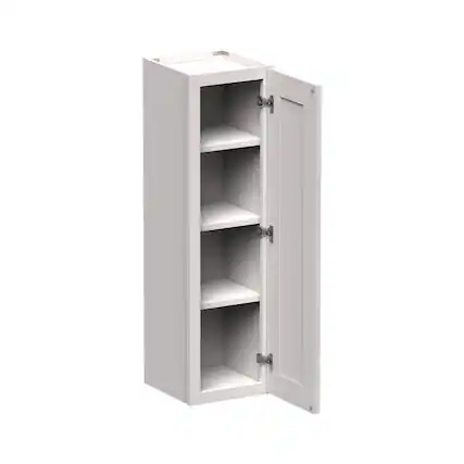 Front. Boyel Living - 12-in W x 42-in H x 12-in D Shaker RTA Kitchen Wall Cabinet with Soft-Close Doors - Glacier White.