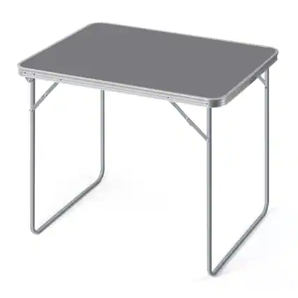 Front. Oumilen - Aluminum Frame Folding Table with Carry Handle, Gray - Gray.