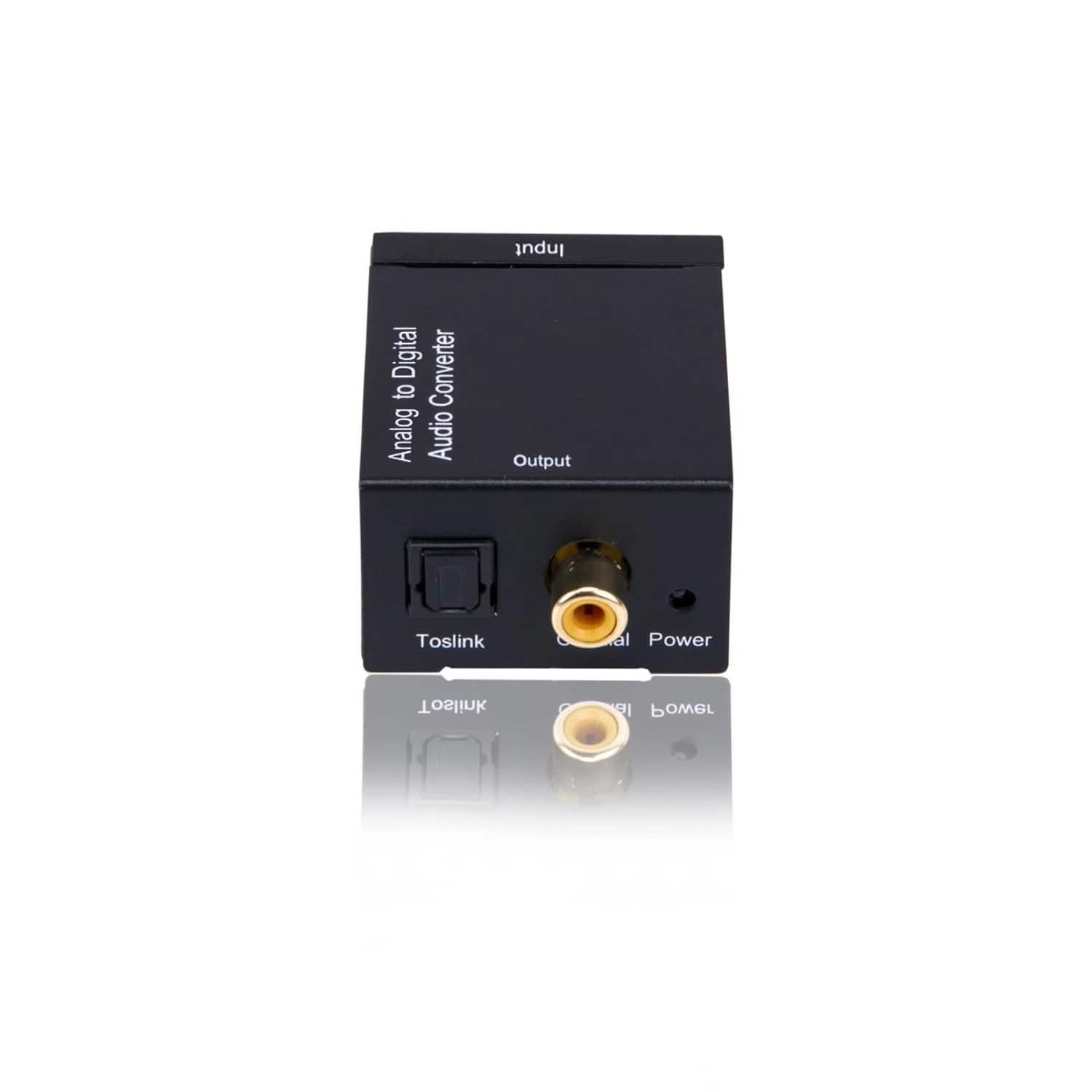 Sanoxy - Analog RCA L/R to Digital Optical Coaxial Toslink Audio Converter Adapter - Black