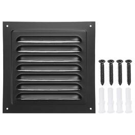 Unique Bargains - 6"x6" Aluminum Gable Vent, Exterior Wall Outlet Square Soffit Vent HVAC Louver Air Grille with Built-in Screen - Black