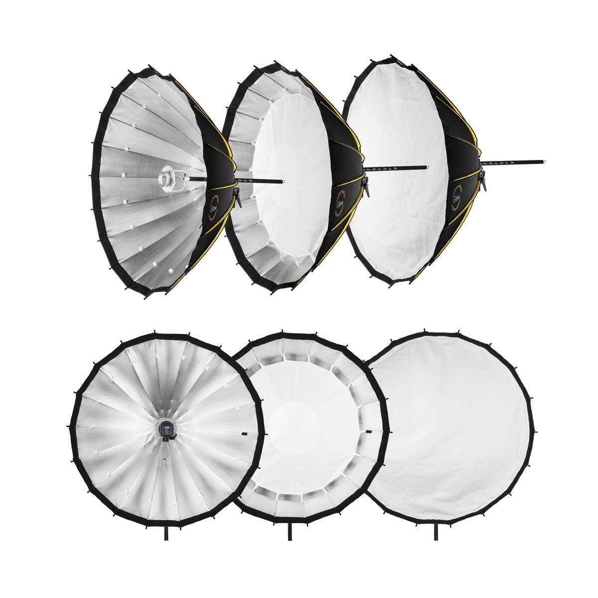 Alt View 5. Glow - Glow Profond Quick-Open 55" Parabolic Softbox w/Focusing Rod System (144cm).
