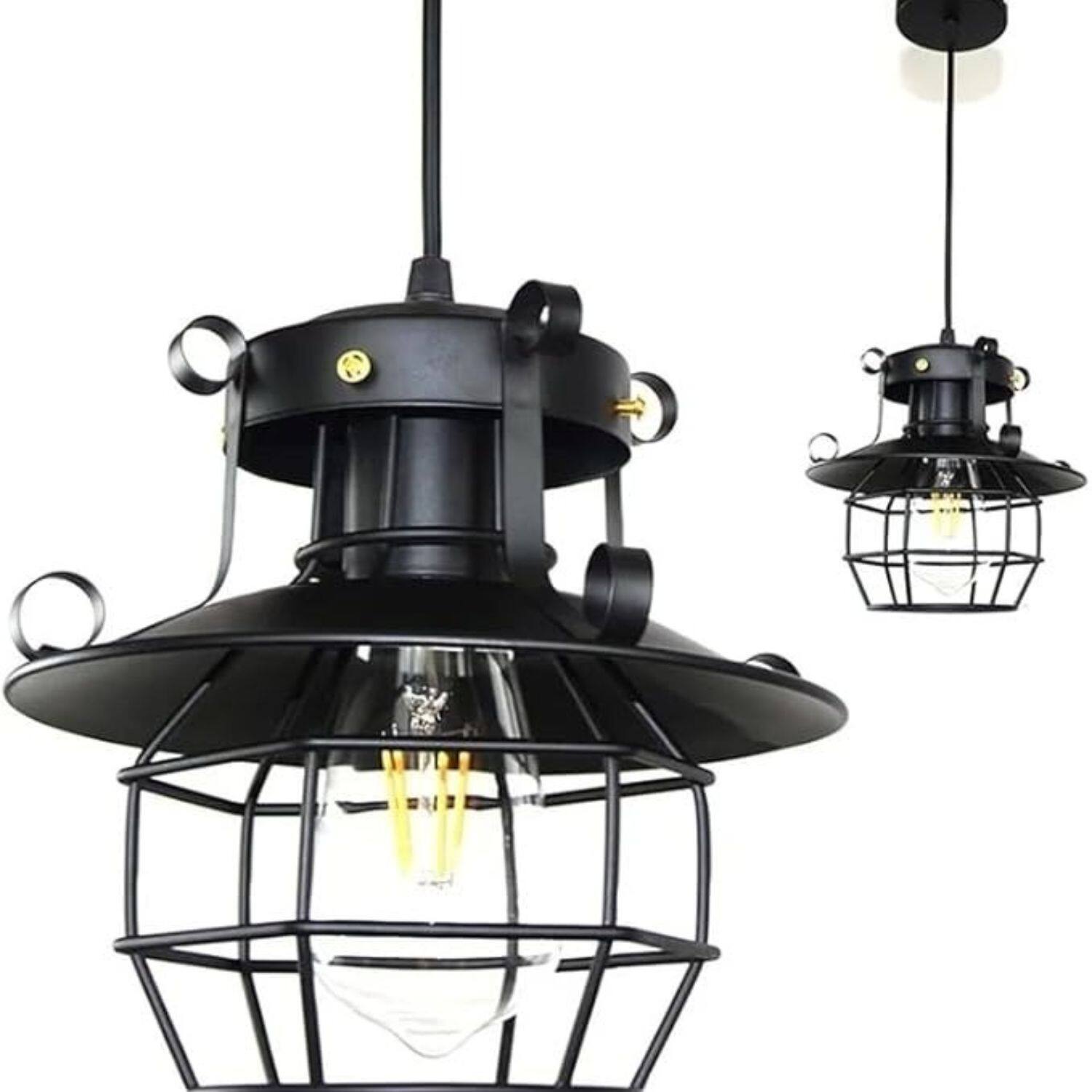 Back. Stock Preferred - Industrial Farmhouse Chandelier Pendant Light - Matte Black.