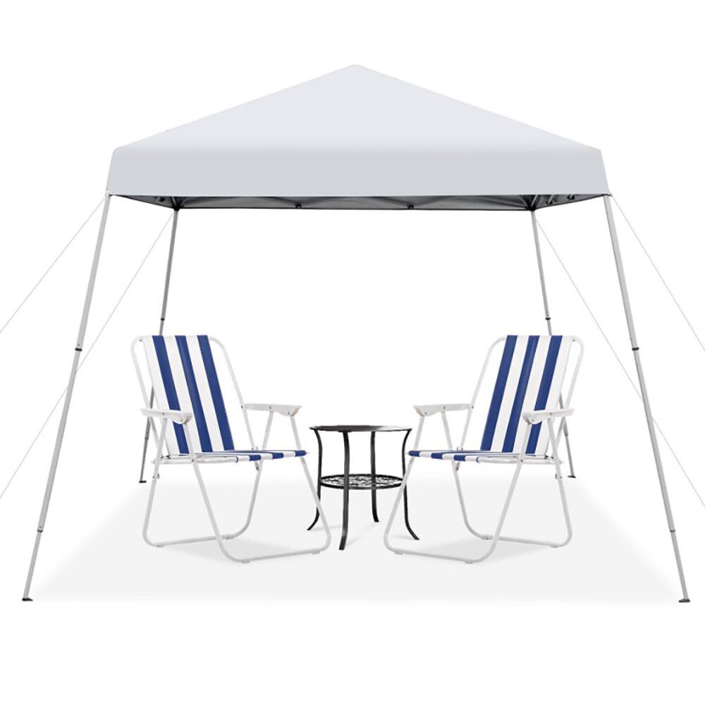 Angle. Kadyn - 10 x 10 Feet Outdoor Instant Pop-up Canopy with Carrying Bag-White, Outdoor Gazebo Wedding Party Tent Canopy Tent.