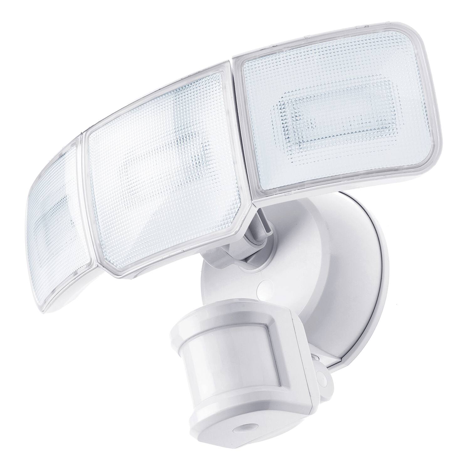 Front. Home Zone Security - Smart SMD 3-Light Motion Sensing LED Outdoor Flood Light, 3,500 Lumens - White.