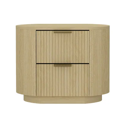 Front. Manhattan Comfort - Olivia Modern 27" Nightstand - Natural Oak.