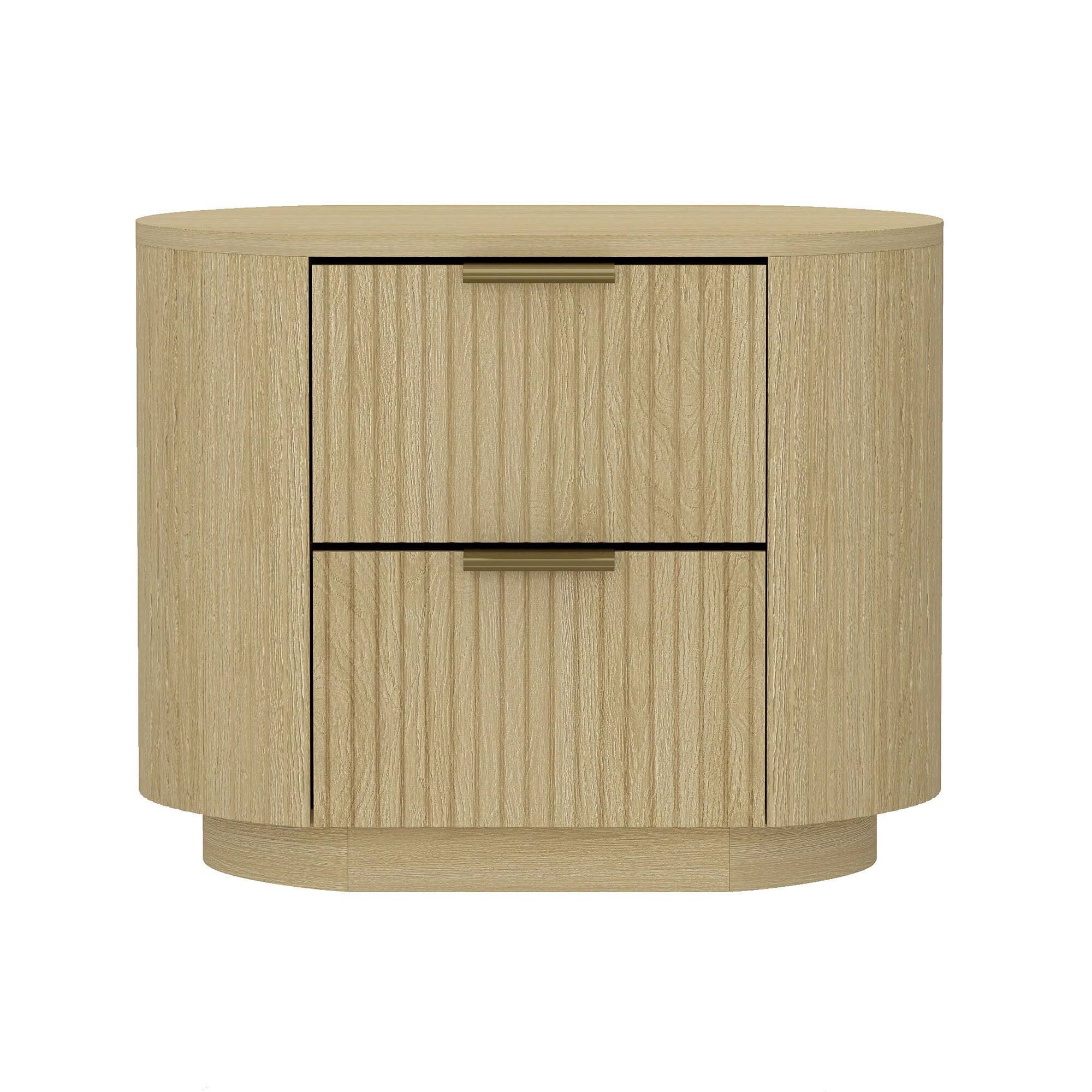 Front. Manhattan Comfort - Olivia Modern 27" Nightstand - Natural Oak.