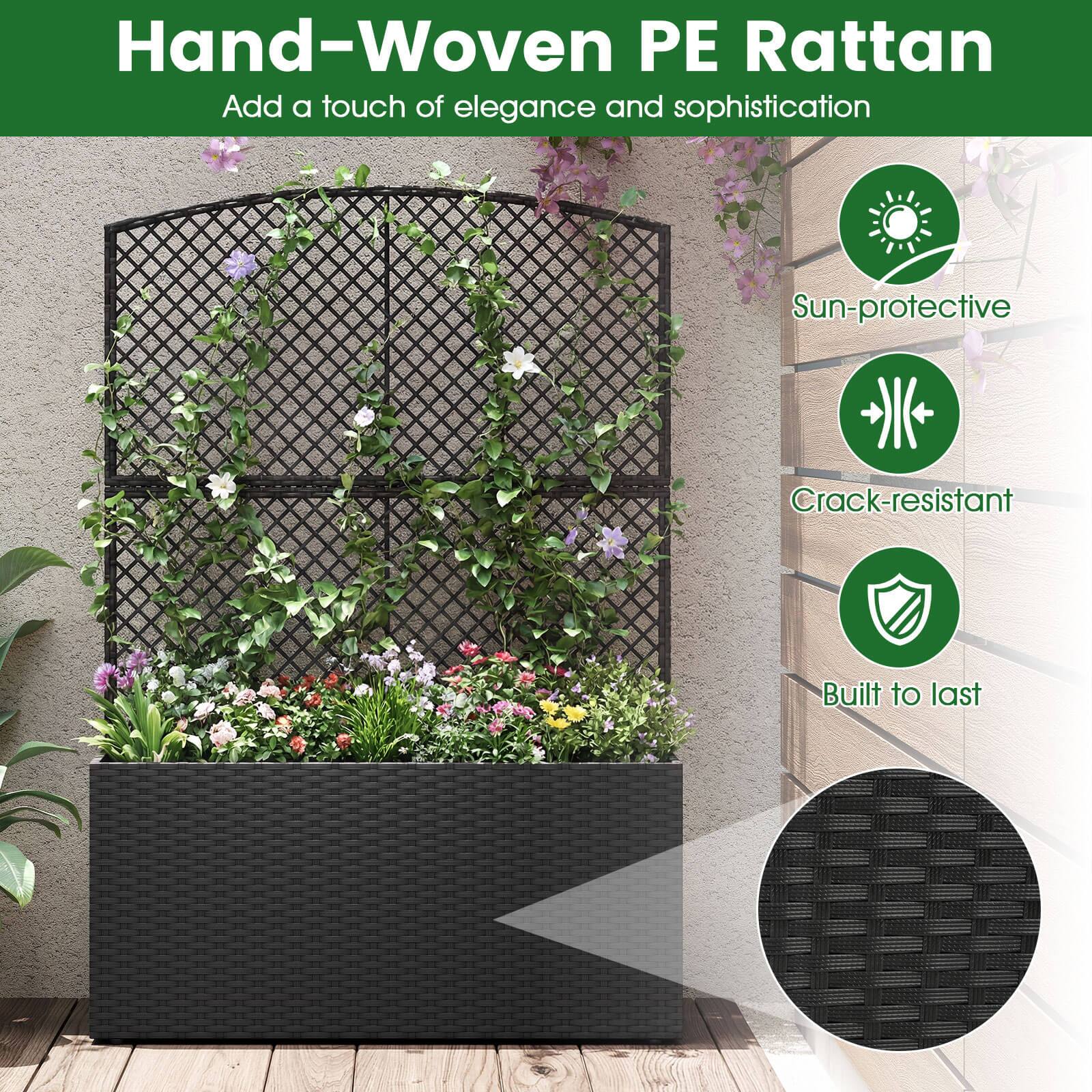 Hand-Woven PE Rattan  
Add a touch of elegance and sophistication  

Sun-protective  
Crack-resistant  
Built to last