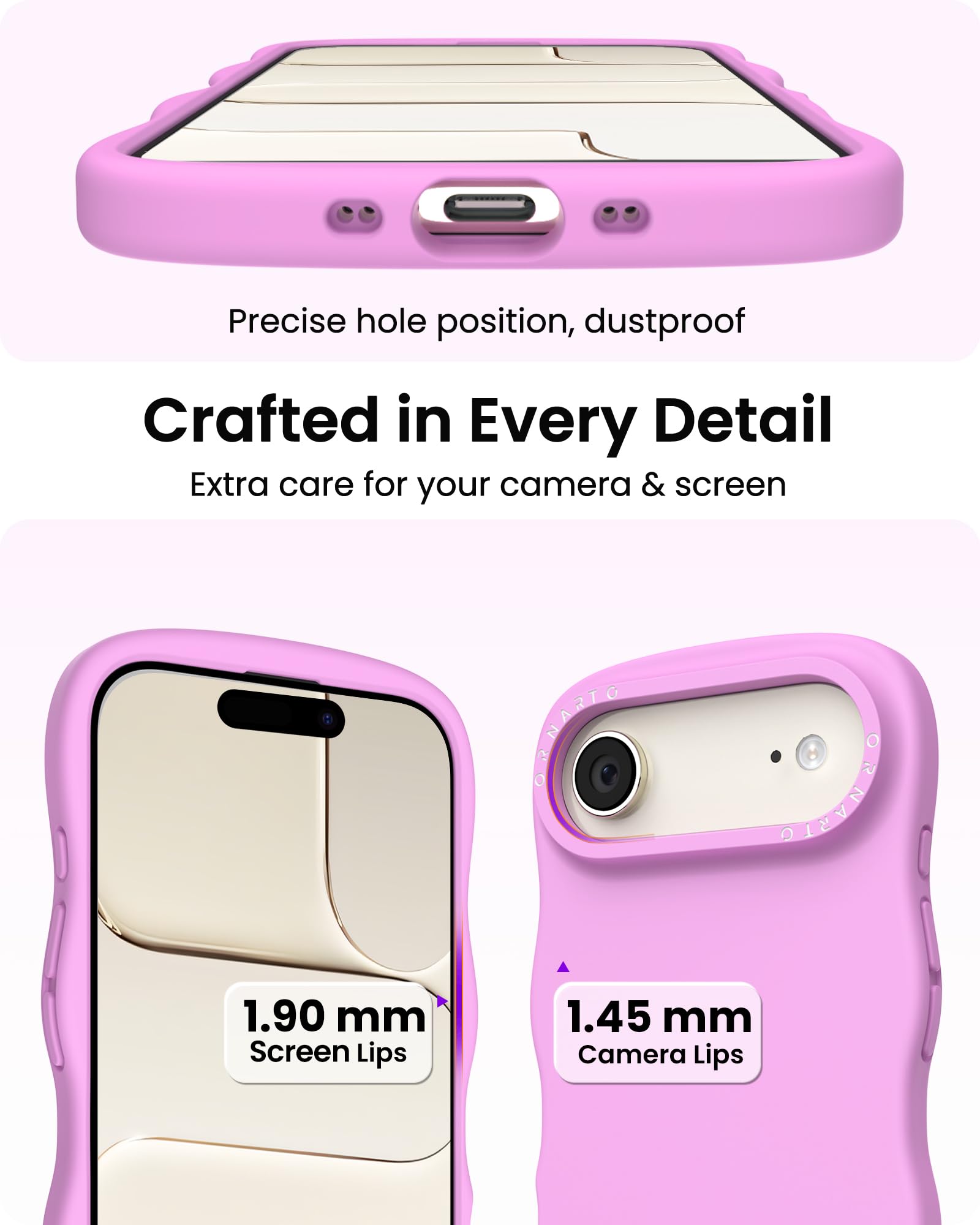 Precise hole position, dustproof

Crafted in Every Detail
Extra care for your camera & screen

1.90 mm Screen Lips

1.45 mm Camera Lips