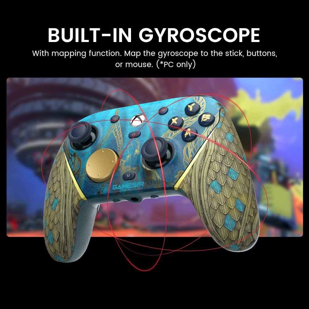 BUILT-IN GYROSCOPE

With mapping function. Map the gyroscope to the stick, buttons, or mouse. (*PC only)