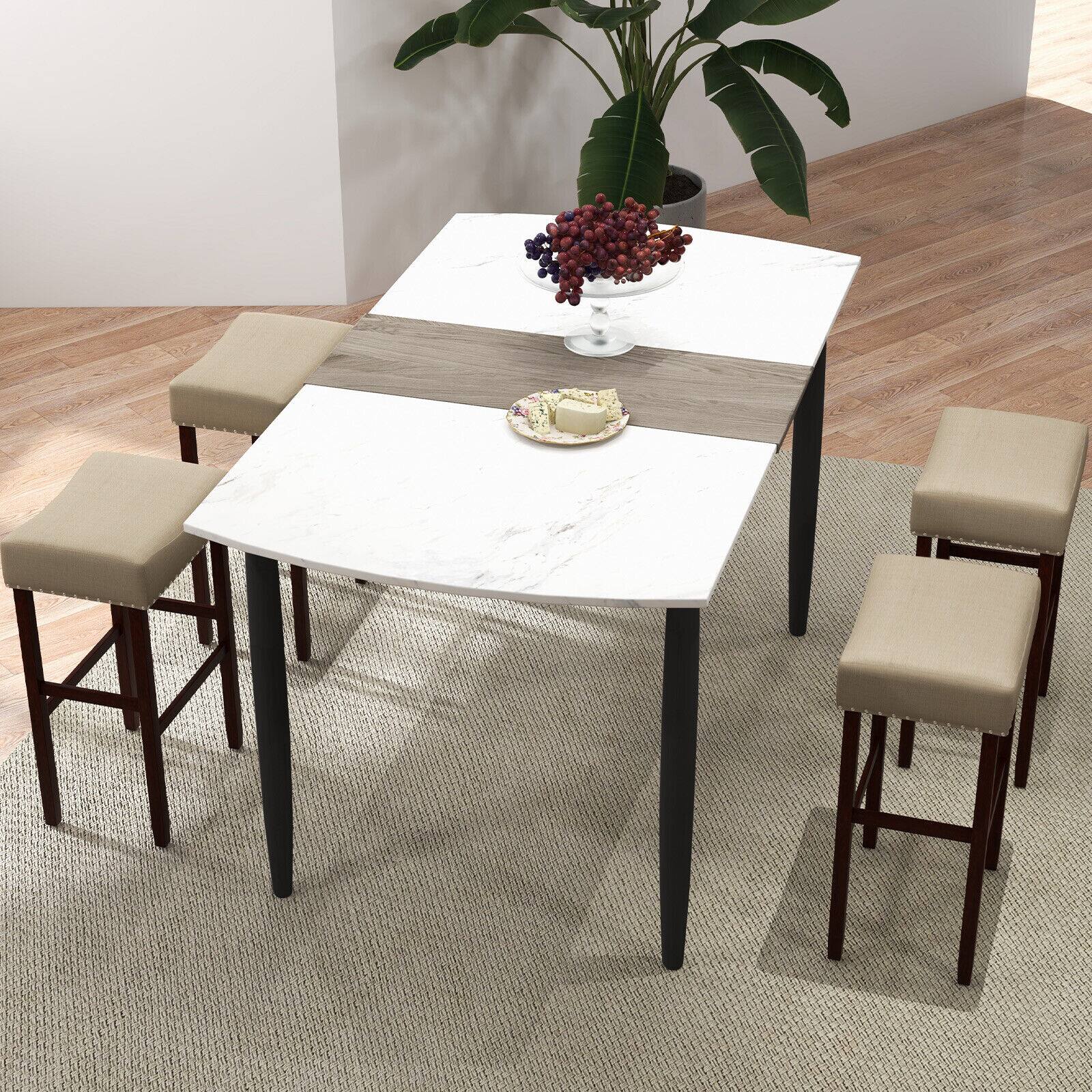 Alt View 1. Ecooso - 2 Set of 29 Inch Height Upholstered Bar Stool with Solid Rubber Wood Legs and Footrest - Beige.