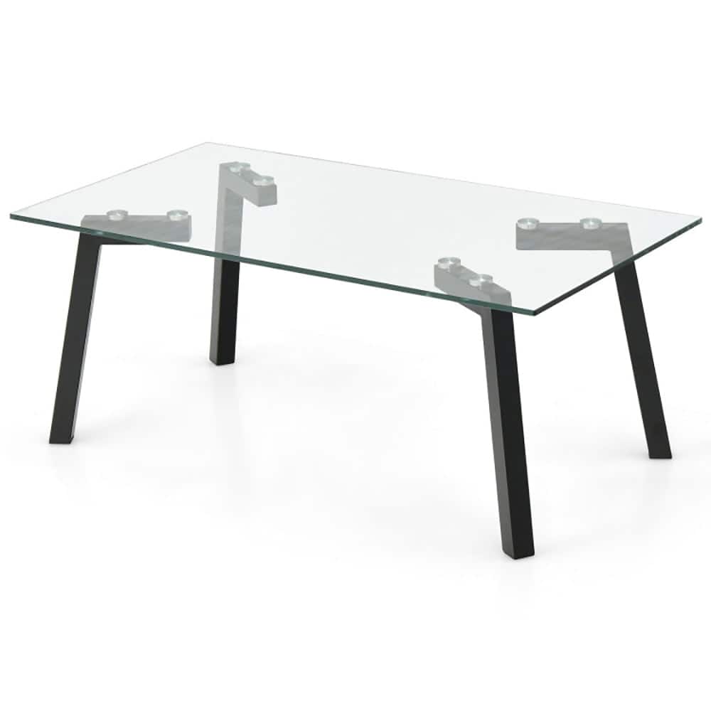 Resenkos - Modern Style Tempered Glass Coffee Table for Living Room Use - Black