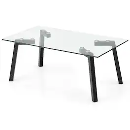 Resenkos - Modern Style Tempered Glass Coffee Table for Living Room Use - Black