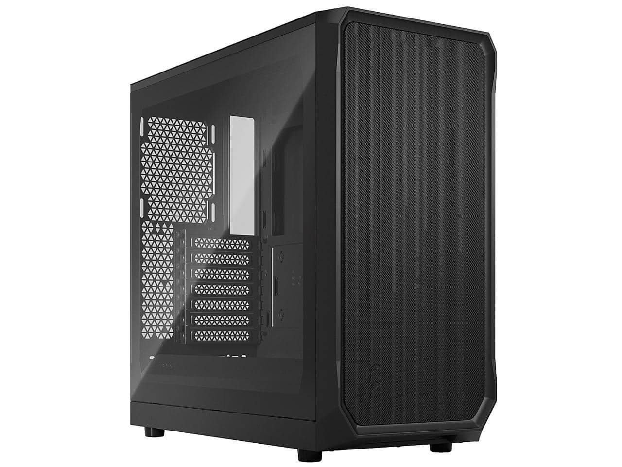 Front. Fractal Design - Fractal Design Focus 2 Black ATX mATX Mini ITX Clear Tinted Tempered Glass Mid Tower Computer Case - Black.