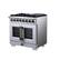Angle. Forno Appliances - 36 in. Wide 6 Burner Capriasca 5.36 Cu. Ft. Dual Fuel Freestanding Range with French Door Design - White.