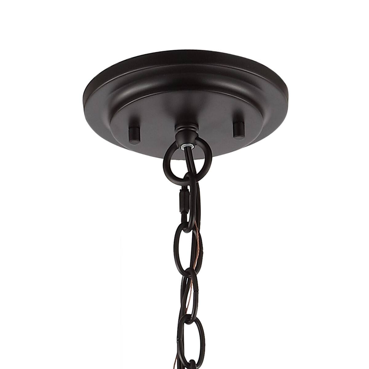 Alt View 4. Jonathan Y - Harper 17.88" 1-Light Industrial Farmhouse Iron LED Pendant, Oil Rubbed Bronze - Oil Rubbed Bronze.
