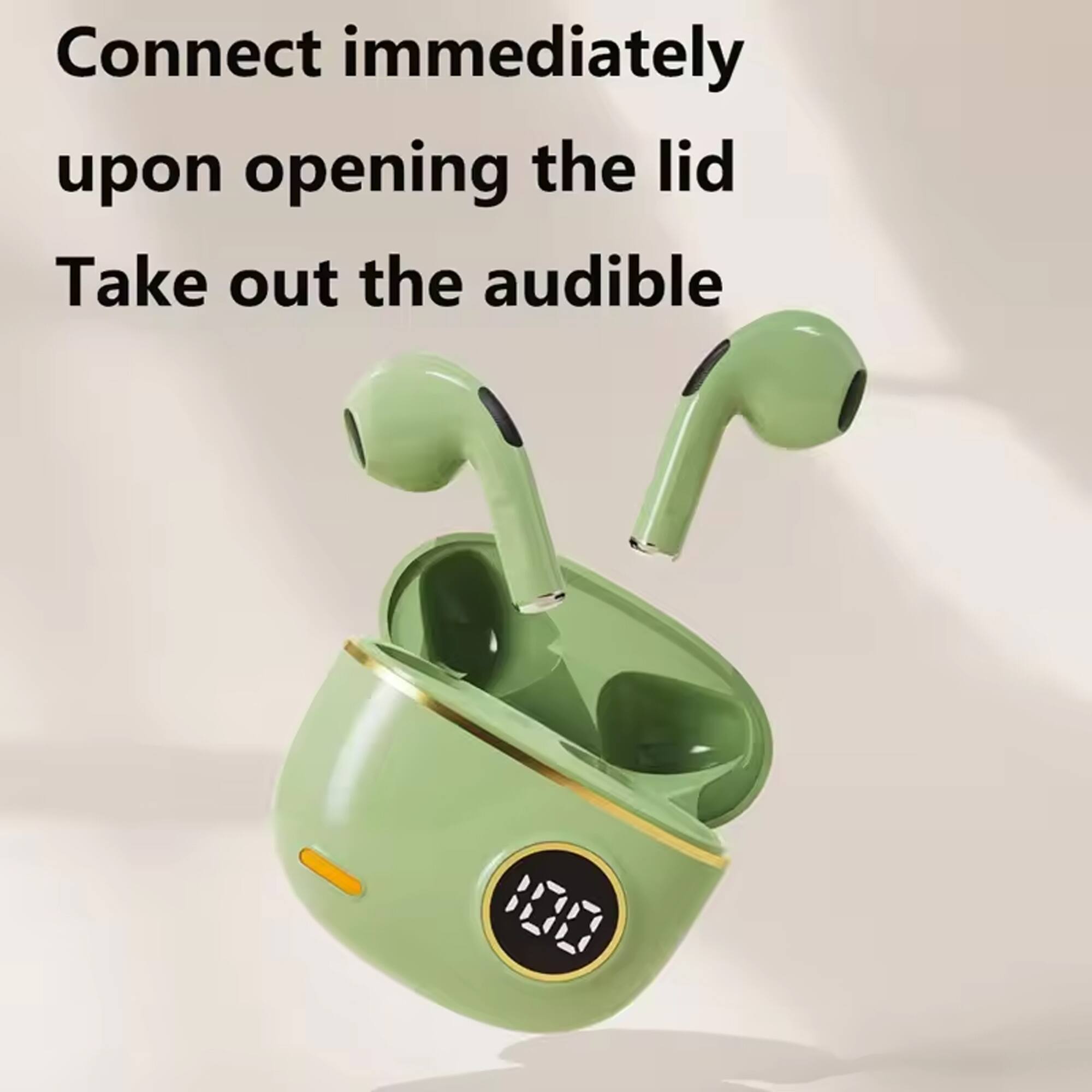 Connect immediately upon opening the lid  
Take out the audible