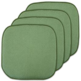 Sweet Home Collection - Honeycomb Memory Foam No Slip Back 16" x 16" Chair Pad Cushion, 4-Pack - Green