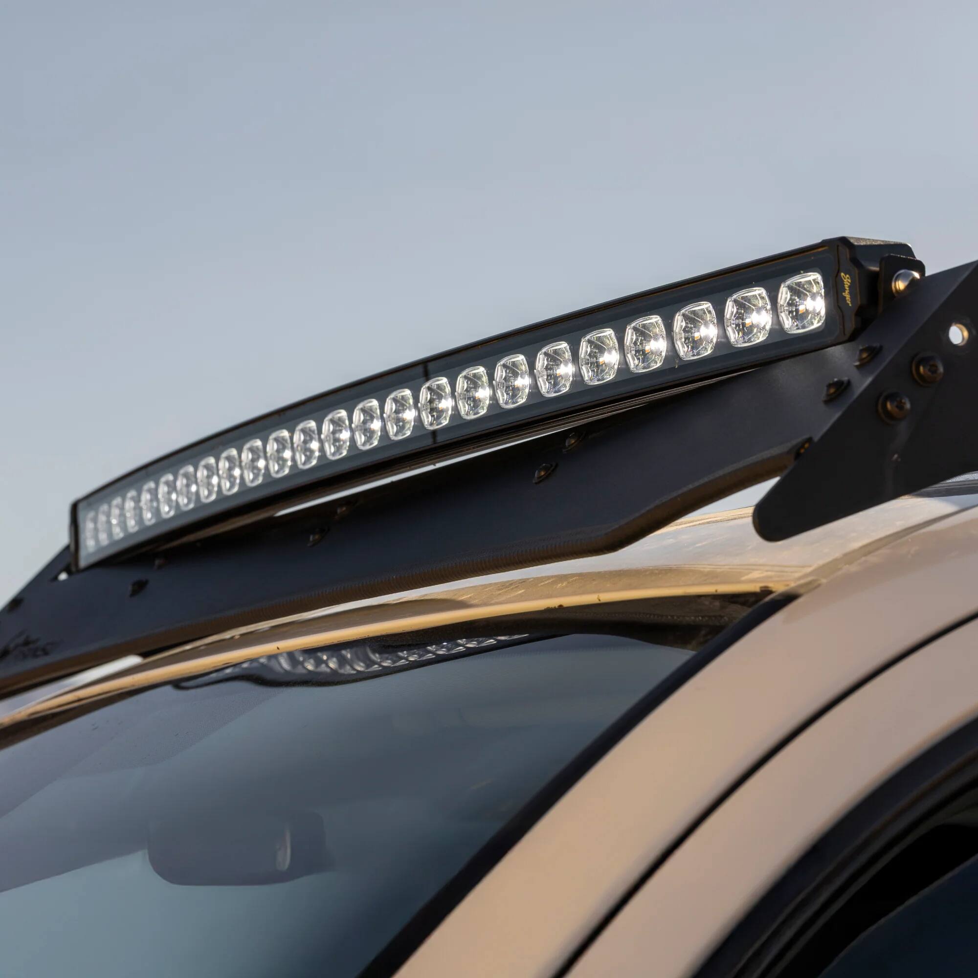 Alt View 8. Stinger - HEXCORE 40” Universal Off-Road Curved LED Light Bar, Amber/White Flood & Spot Combo Beam for Cars, Trucks, Jeeps, UTVs - Black.