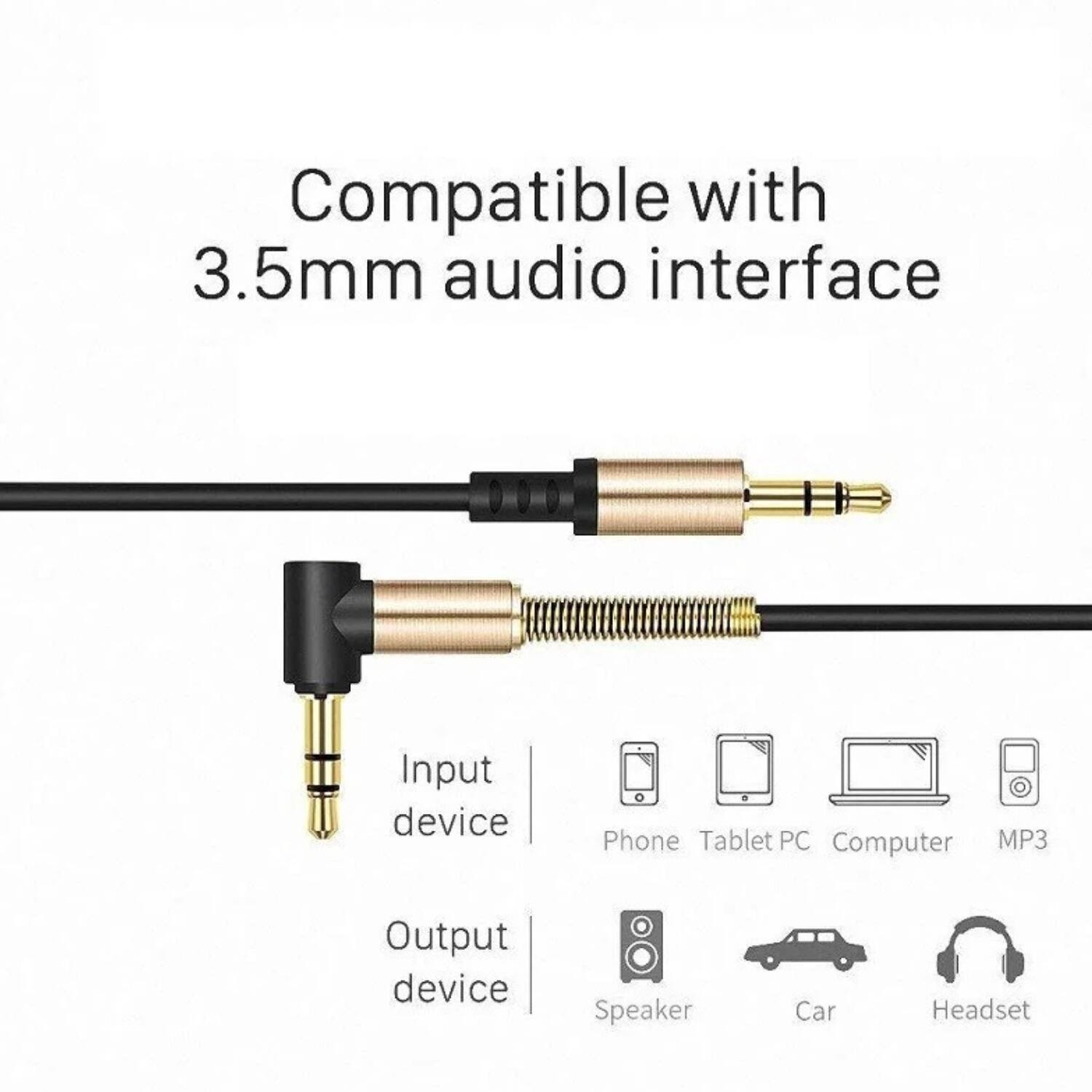 Compatible with 3.5mm audio interface

Input device: Phone, Tablet, PC, Computer, MP3

Output device: Speaker, Car, Headset