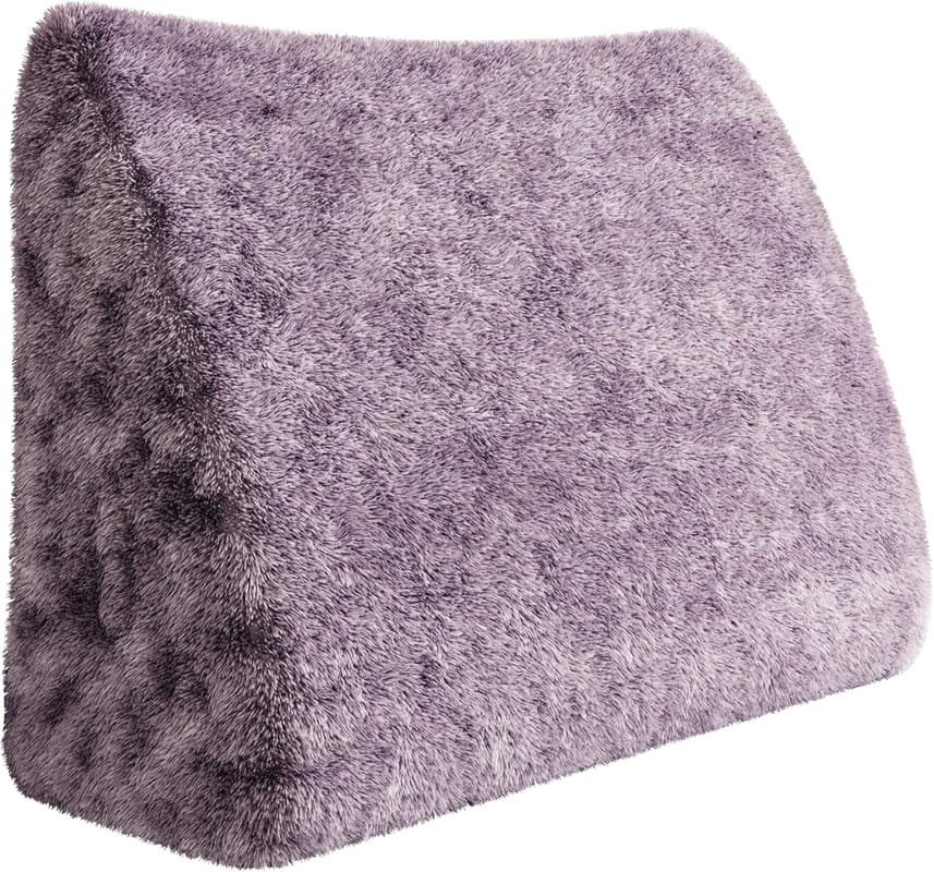 wowmax - Queen Headboard Wedge Pillow - Plush Triangle Reading Pillow for Sitting Up in Bed, Backrest Support - Purple