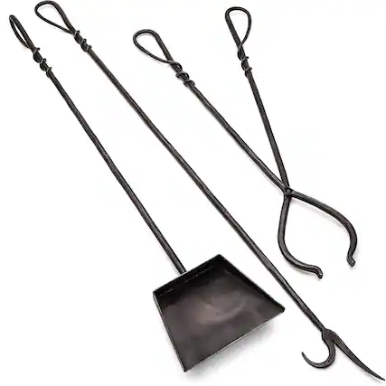 Front. Kings County Tools - 3PC Fireplace Tool Set.
