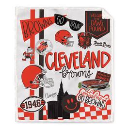 Pegasus - Cleveland Browns 60" x 70" Loco Fan Ultra Cozy Sherpa Blanket - Multicolor