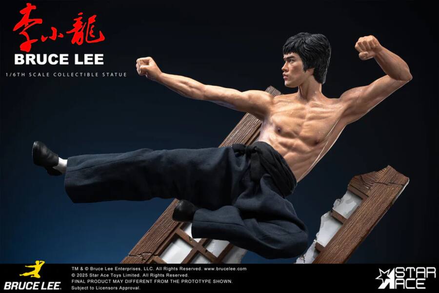 Polyrein PopMarket Bruce Lee 1/6 Scale Polyresin Statue Flying Kick COLLECTIBLES ...
