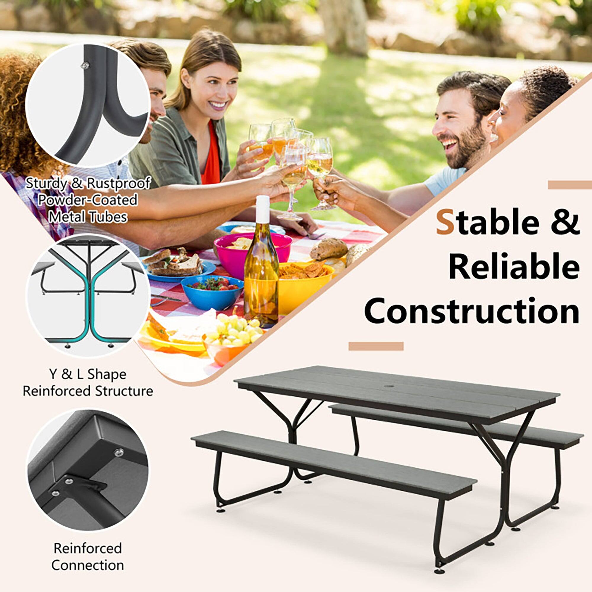 Sturdy & Rustproof Powder-Coated Metal Tubes  
Stable & Reliable Construction  
Y & L Shape Reinforced Structure  
Reinforced Connection