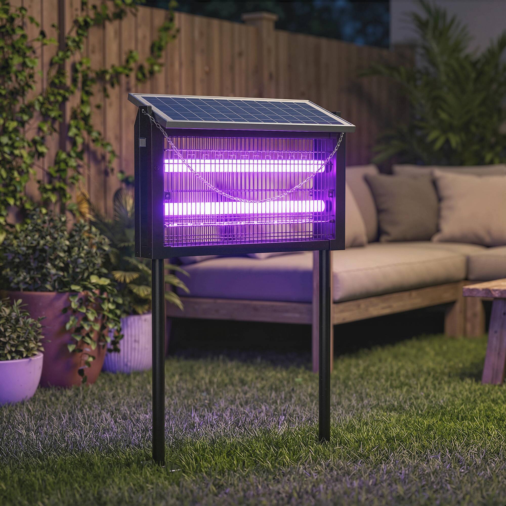 Alt View 1. Outsunny - Bug Zapper Outdoor, 3500 V Electric Mosquito Fly Zapper with 14 ft Cord - Black.