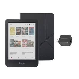 Kobo - Clara Colour eReader (Black) with and AC Bundle - 2024 - Black SleepCover