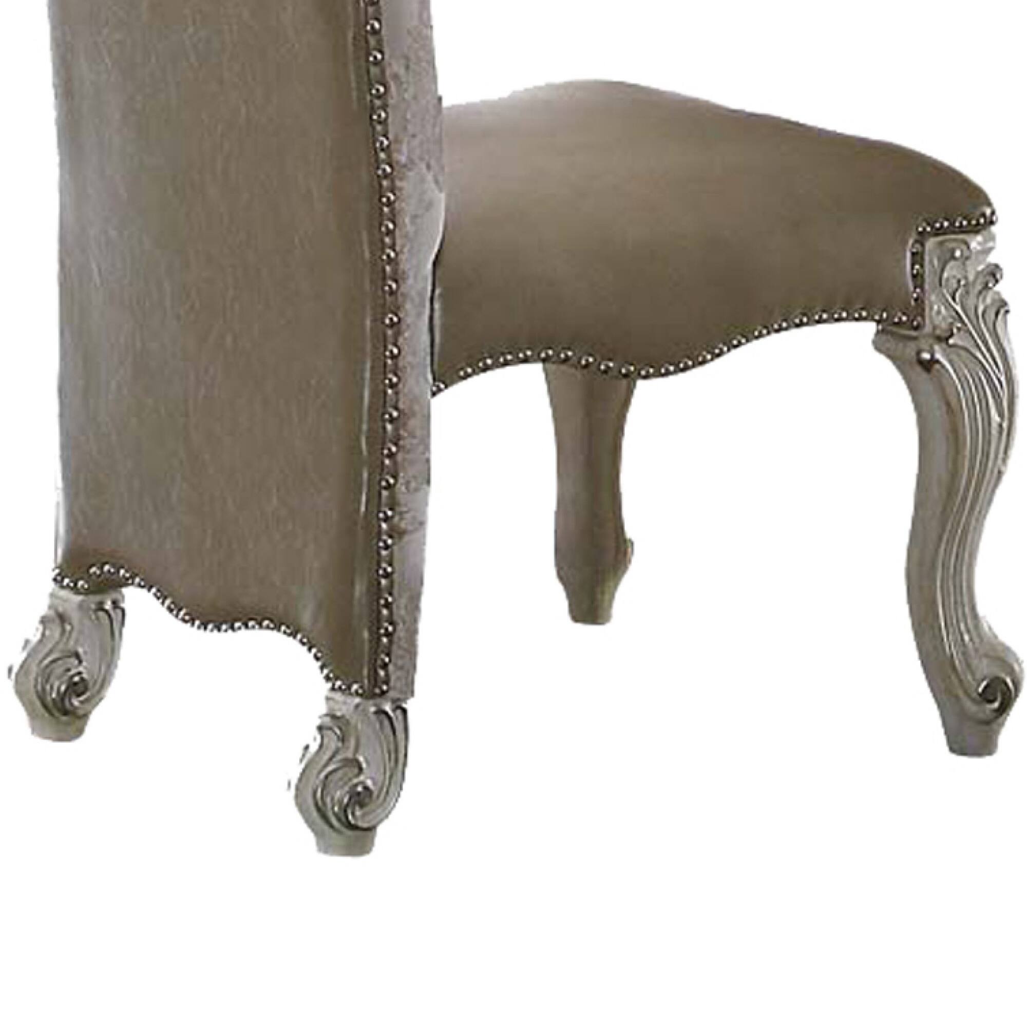 Alt View 3. Manhattan Lane - 27 Inch Wide Dining Side Chair, Faux Leather, Set of 2 - White.