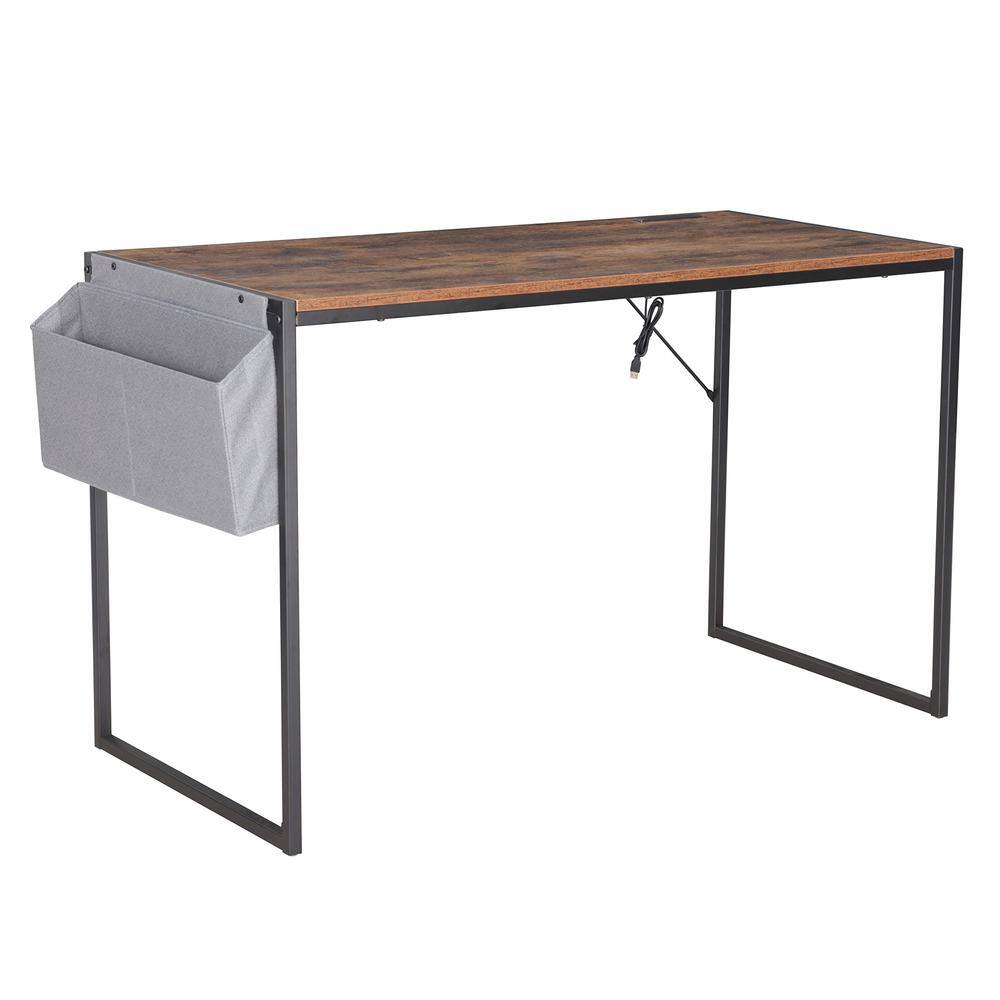 Alt View 6. JJS - Small Computer Desk - Rusticbrown/Black.